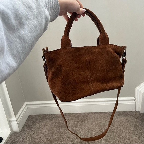 Suede Leather Purse / short straps and long cross body strap (Urban Outfitters) - Picture 1 of 9